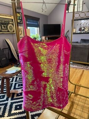 Susana Monaco Vibrant Hot Pink Tank Top